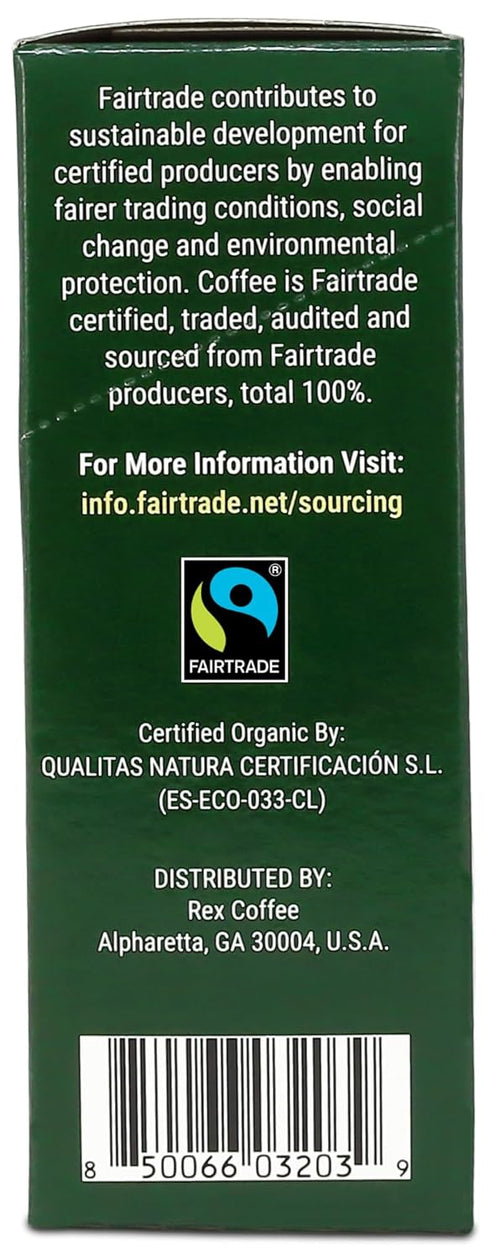 100 Packs Rex Coffee Organic Fairtrade Natural Decaf Freeze-Dried Instant Sticks Naturally Decaffeinated Arabica