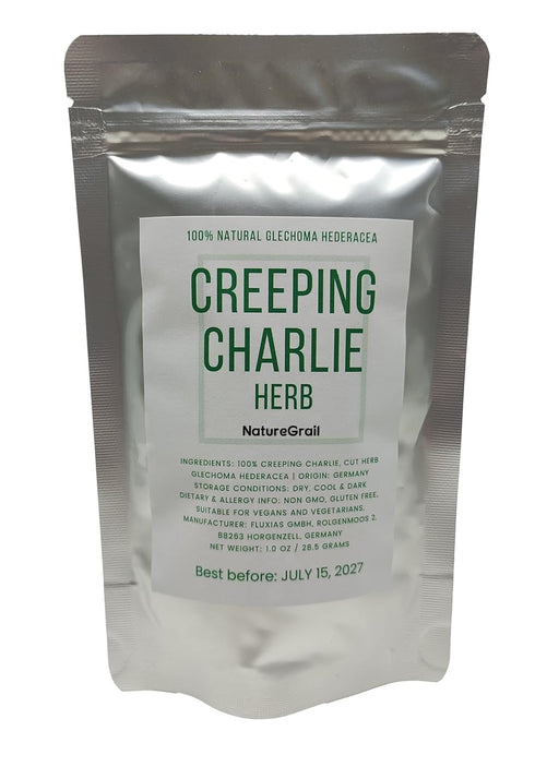 Creeping Charlie Herbal Tea - 100% Glechoma Hederacea, Cut & Dried Ground Ivy, Net weight: 1.0oz