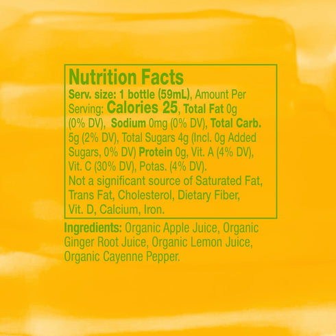Immune Immunity 2 Oz (Pack 12) Vive Organic Support Ginger Shot, Cold-Pressed Ginger Root & Organic Juice, Gluten Free