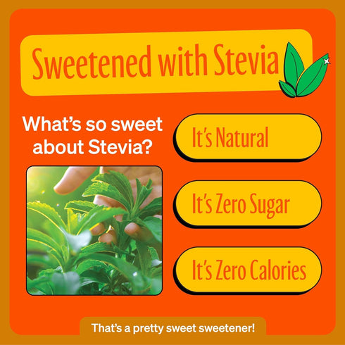 Generic 12 (Pack 6) Z e v i a Zero Calorie Soda, Orange, Ounce Cans