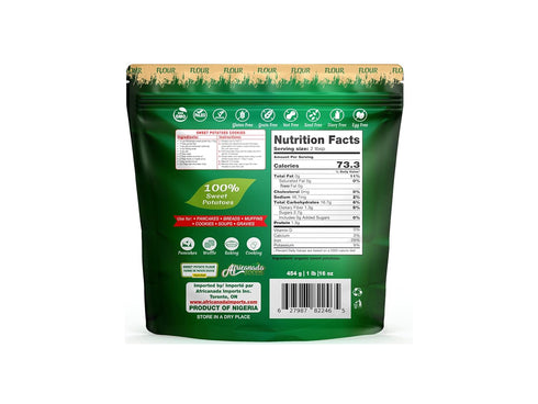 Africanada Foods 454g (1 lb) All-Natural Sweet Potato Flour Gluten-Free, Non-GMO, Vegan | Ideal for Baking, Cooking