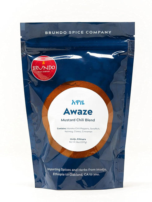 Awaze Ethiopian Mustard and Chili Pepper Blend, Sun-dried Ingredients, Processed in Ethiopia, Non-GMO, Organic, No