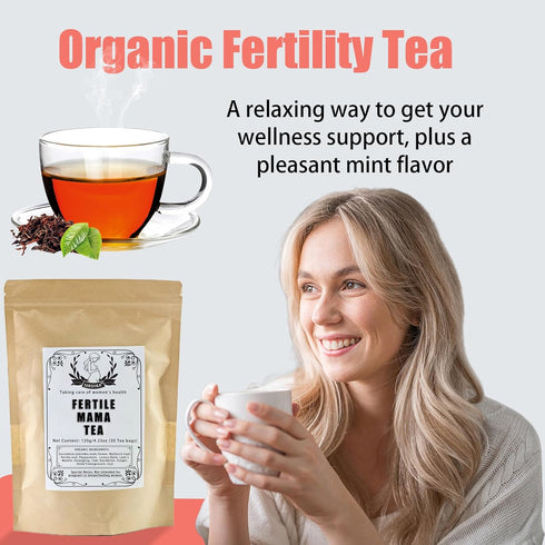 Nichalous 4.23oz/30 (1Bag (30 Fertile Mama Tea - Organic Fertility Tea for Women, Teabags Supports for Her & Hormone