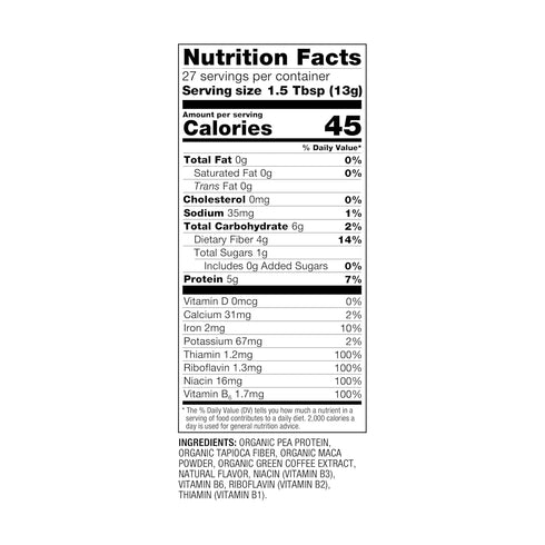 12.7 BetterBody Foods Organic Energy Blend, Plant-Based Protein Blend made with Naturally Energizing Green Coffee