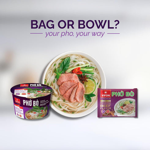 VIFON 2.11 oz (Pack 24) 3 Ph B Vietnamese Style Instant Rice Noodles, of | Halal Certified | Authentic Vietnamese Ph |