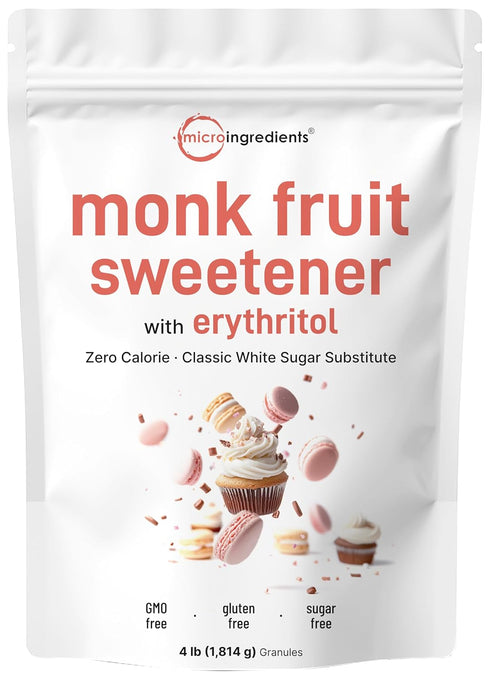 Monk Fruit Sweetener with Erythritol Granules, 4 Pounds, No After Taste, 1:1