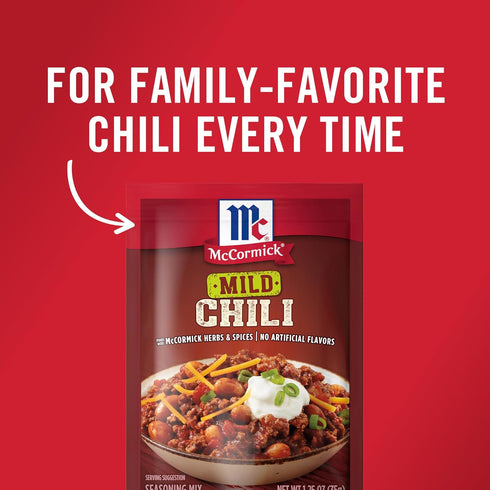 Packet, 1.25 oz McCormick Chili Seasoning Mix Mild