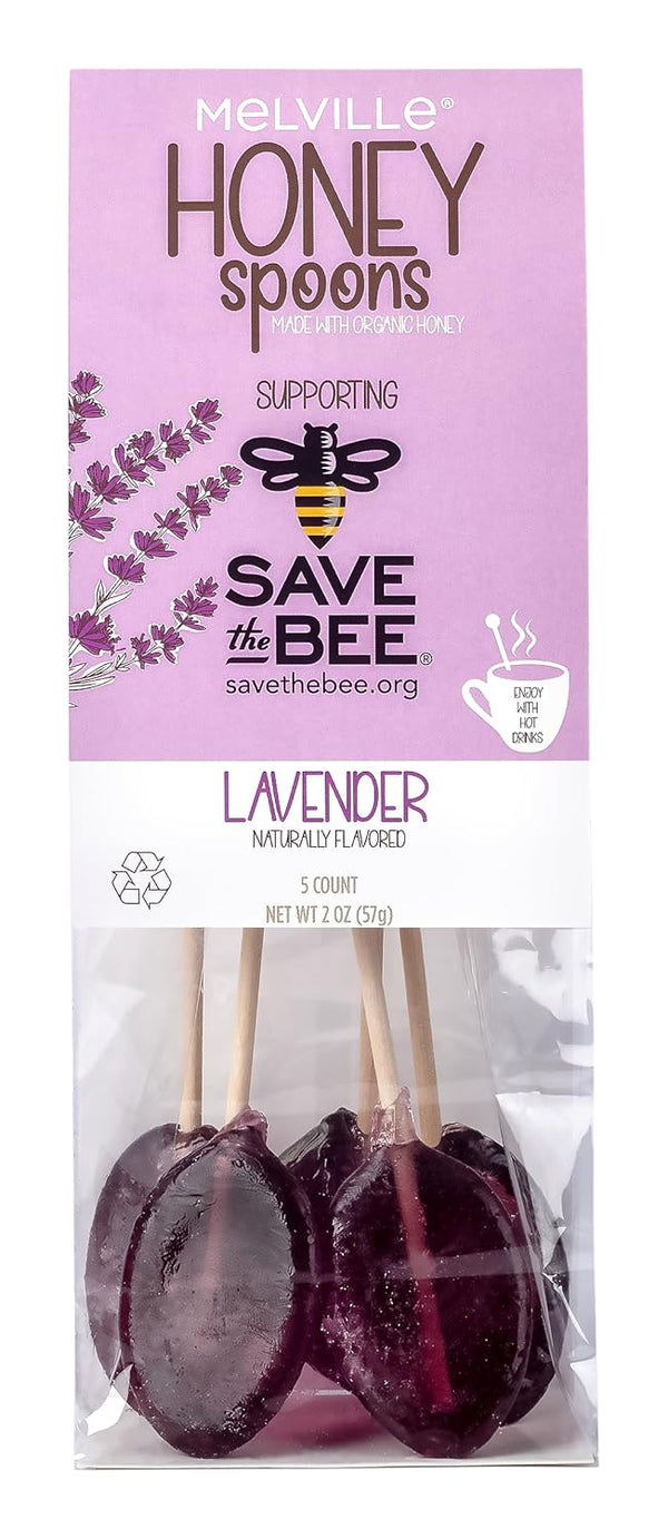 Melville Candy All Natural Honey Spoons & Lollipops on Wooden Ball Sticks