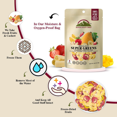 30g/each 10 Pack Packed Himalayan Chef Super Reds Freeze-Dried Fruit Cashew Nut Crisps, | Mix Superfood Fruits |