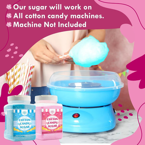 Under the Sun Products (2 Pack, 3 lb (2 Pack 2 lb Cotton Candy Floss Sugar Pink Vanilla & Blue Raspberry Each) |