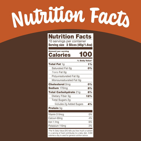 by Nature's Own 100% 16 oz Nature's Own Whole Wheat Bread with Honey, Sliced Whole Wheat Sandwich Bread, Loaf