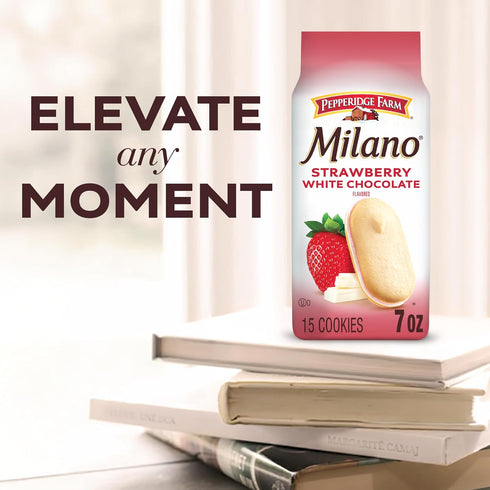 7 Oz Pepperidge Farm Milano White Chocolate Strawberry Flavored Cookies, Bag