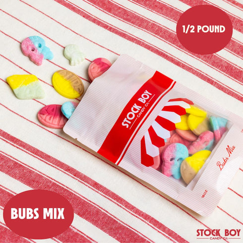 Blue Desert Market 1/2 Bubs Swedish Godis Candy, Pound Mix, Sweet and Sour, Swedish, Vegan, Stock Boy Candy Co.