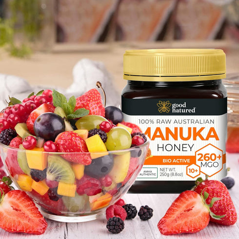 260+ /10+ 8.8oz (250g) Raw Manuka Honey MGO - Medicinal Strength - High Certified Rating - BPA Free Jar - Cold