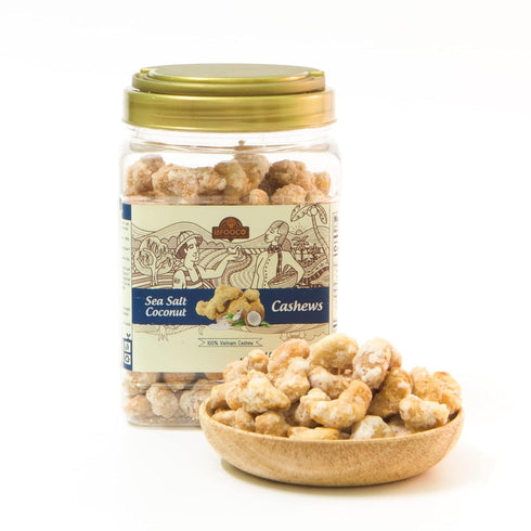 LAFOOCO Sea Salt Coconut Cashews, Premium Cashews, Lightly Sea Salted, Coconut flakes,