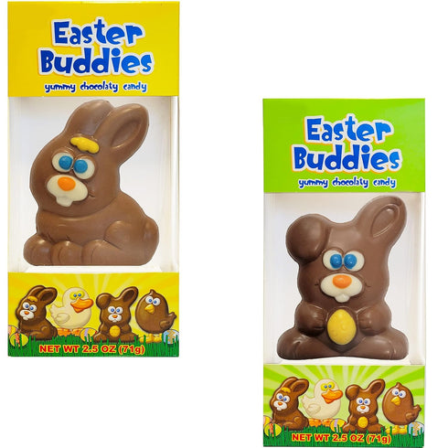 8-Pack, 2.5oz Fruidles Large Easter Buddies Milk Chocolate Bunnies Individually Wrapped in Gift-Box, Kosher Certified
