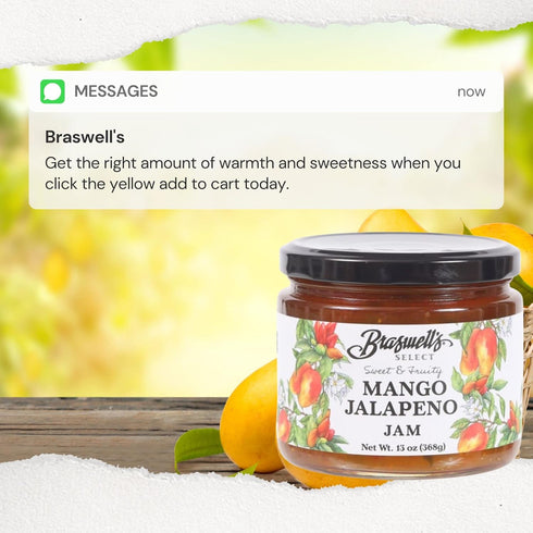 13 Oz 13 Braswell's Select Jam Preserved in Collectible Drinkware - (Mango Jalapeno, Ounce)