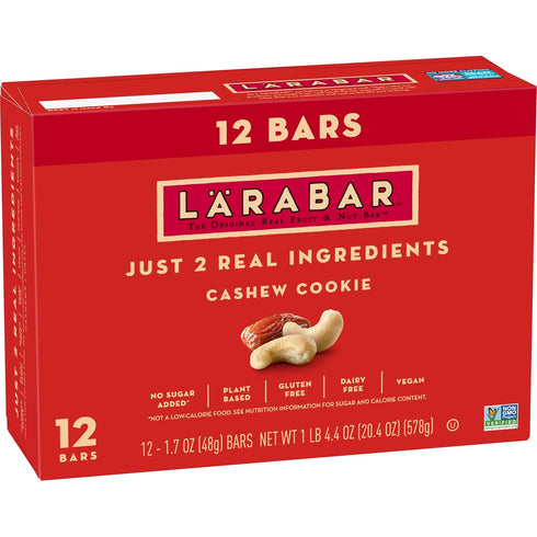 Larabar Cashew Cookie, Gluten Free Vegan Fruit & Nut Bars, 1.7 oz,