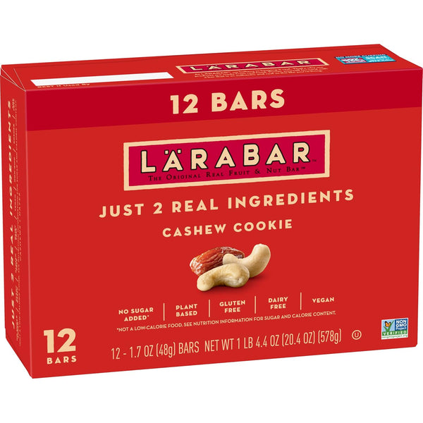 Larabar Cashew Cookie, Gluten Free Vegan Fruit & Nut Bars, 1.7 oz,