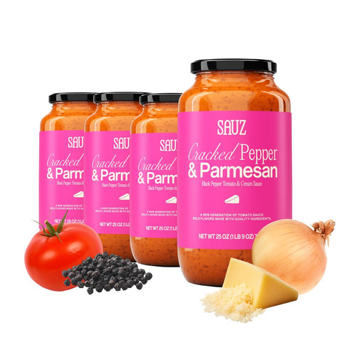 Sauz Cracked Pepper & Parmesan Sauce | Clean Ingredients, No Seed Oils,