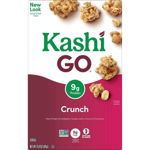 Kellogg's 13.8oz (1 Kashi GO Cold Breakfast Cereal, Vegetarian Protein, Fiber Cereal, Crunch, Box Box)