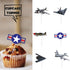 LETLIMIT 18pcs Military Airplane Dessert Cupcake Topper Aviation Aircraft Theme Decor Supplies Baby Shower Children Boy