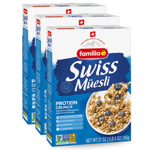 Familia Swiss Muesli Protein Crunch, Energy-Packed Cereal with Superseeds & Honey, 21oz