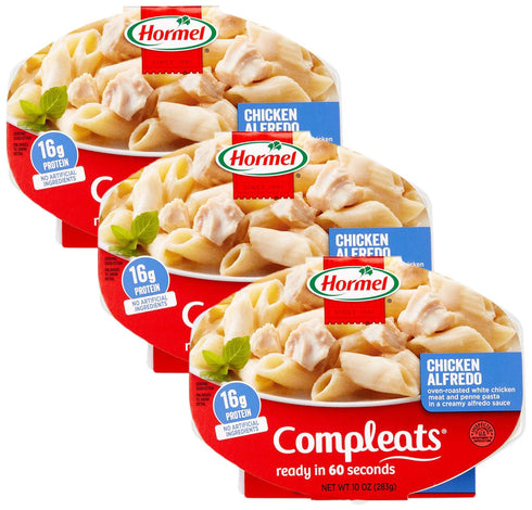HORMEL COMPLEATS Chicken Alfredo Microwave Tray, 10 Ounces (Pack of 3)