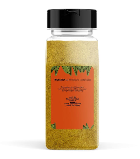 8 oz, Unpretentious Hot Mustard Flour, Extra Hot & Flavorful, Fine Ground, Homemade Sauces