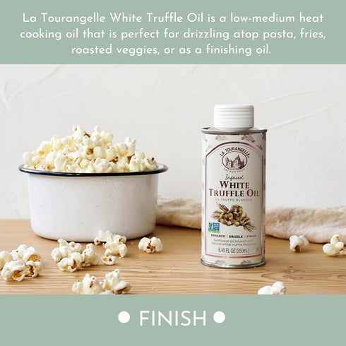 8.45 Oz La Tourangelle, White Truffle Oil, Complex Gourmet Earthy Flavor for Drizzling over Pasta, Popcorn, Vegetables