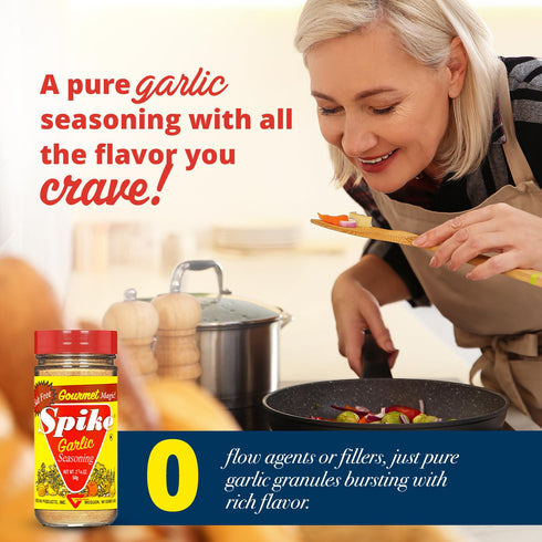 2-Pack 2.25 Oz Spike Garlic Seasoning, Salt-Free Pure Garlic Granules, No Added Flow Agents, Ea