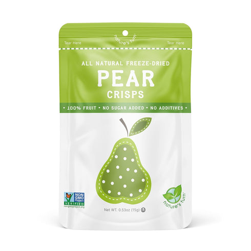 Pack 24 (0.53 oz Nature's Turn Freeze-Dried Fruit Snacks, Cantaloupe and Pear Crisps, of Each)