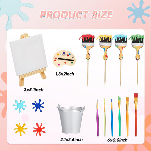 Taiyin 34 Pcs Art Cake Decorations, Cupcake Toppers, Artist Themed Cake Decor for Kids Birthday Party Supplies