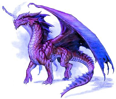 Purple Majestic Dragon Edible Cake Topper - 1/4 Sheet