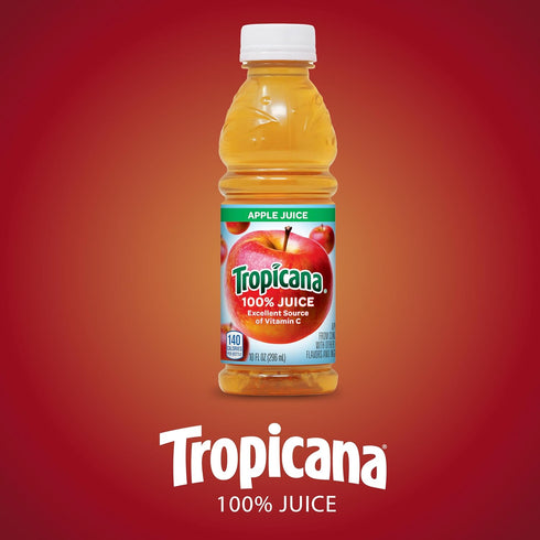 10 (Pack 24) Tropicana Apple Juice, Ounce