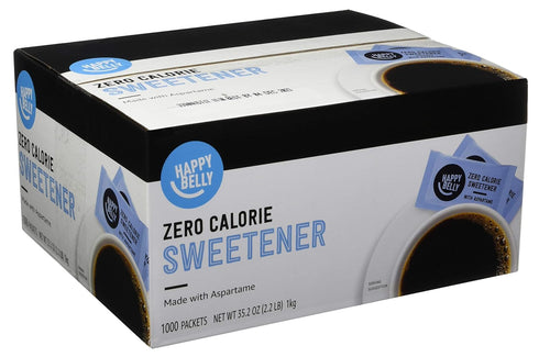 Amazon Brand - Happy Belly Zero Calorie Blue Aspartame Sweetener Packet, Powder,