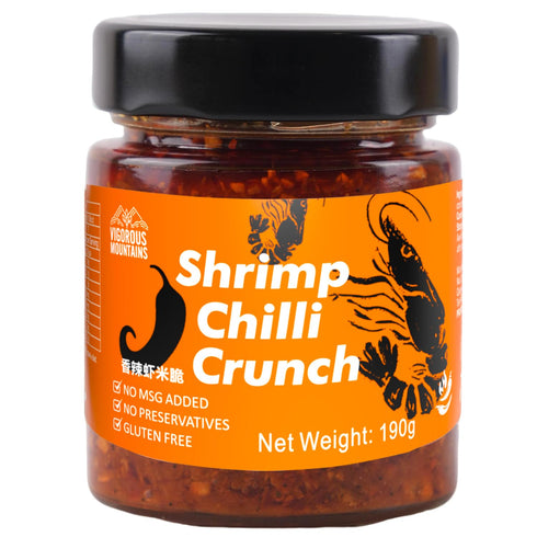 VIGOROUS MOUNTAINS Shrimp Chili Crisp - 11% Real Shrimp, Crunchy Shrimp Paste