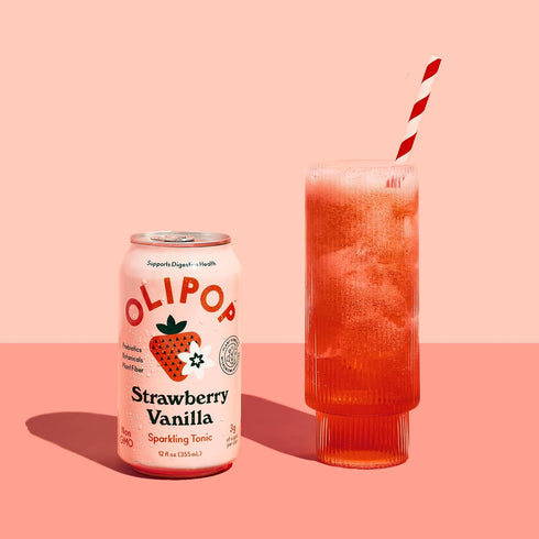 12 Oz Olipop Strawberry Vanilla Sparkling Tonic, Fl Can
