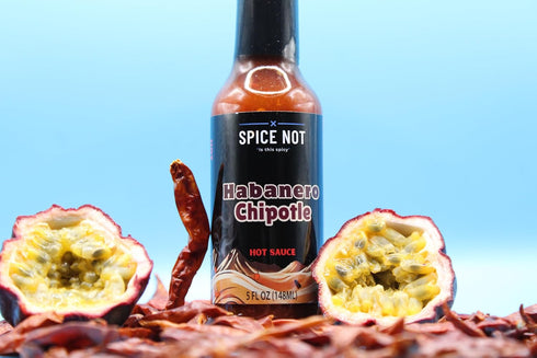 Spice Not 5oz Habanero Chipotle Hot Sauce, Smoky, Spicy, and Slightly Sweet Small-Batch Hot Sauce with a Hint