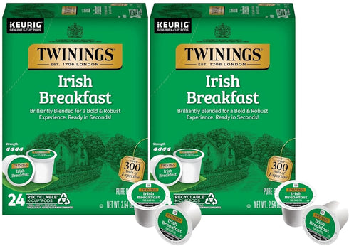 Twinings Irish Breakfast Black Tea K-Cup Pods for Keurig, 24 Count (Pack