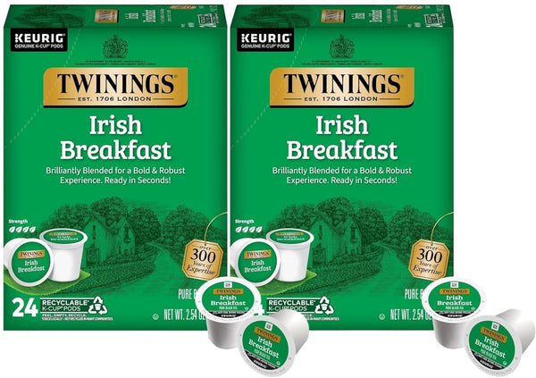 Twinings Irish Breakfast Black Tea K-Cup Pods for Keurig, 24 Count (Pack