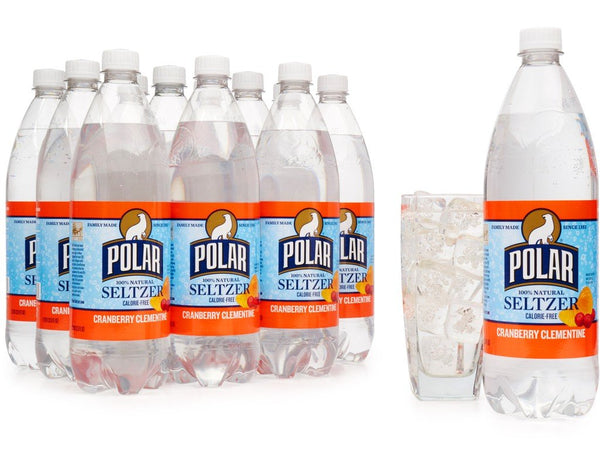Polar Seltzer Polar Cranberry Clementine Seltzer 1 Liter Plastic Bottles - Pack of 12
