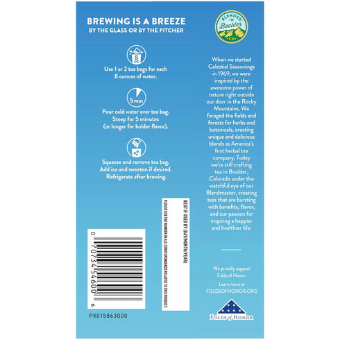 18 (Pack 6) Celestial Seasonings Cold Brew Iced Tea, Citrus Sunrise, Caffeine Free, tea bags
