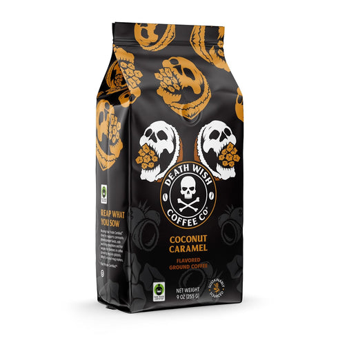 (27 Death Wish Coffee, Coconut Caramel Ground Coffee Ounces)