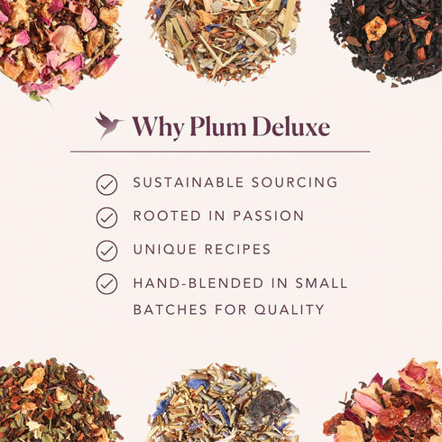 (60-80 Plum Deluxe Creme Brulee Earl Grey Black Tea Cups), Premium Loose Leaf Tea Leaves, Hot or Iced, Sweetener