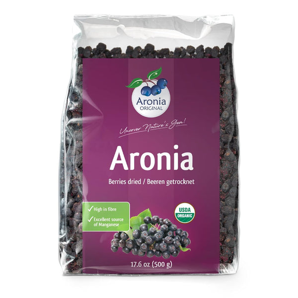 Aronia Original Organic Dried Aronia Berries 17.6 oz (500 g) - Unsweetened