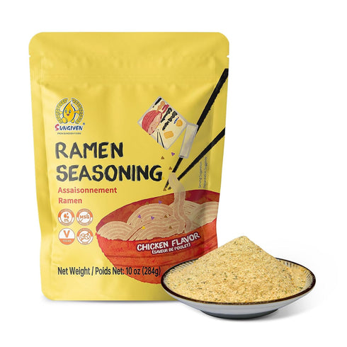 SUNGIVEN Chicken Instant Ramen Seasoning Powder, Vegan, Mild Premium Instant Noodle Soup Powder,