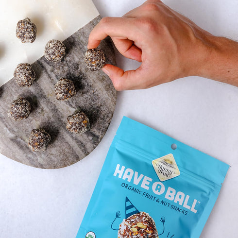Sunny Fruit 100% RAW Fruit & Nut Snacks, Fig & Walnut, 1-Pack (9 Balls Per Bag), No Sugar Added, Organic, Vegan