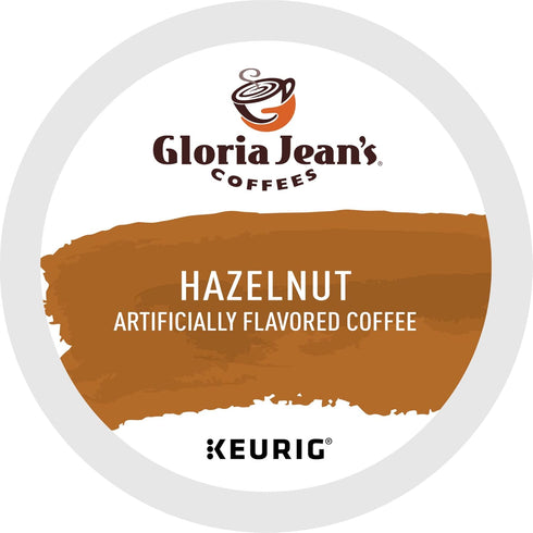 72 Count Gloria Jean's Coffees Hazelnut, Single-Serve Keurig K-Cup Pods, Flavored Medium Roast Coffee
