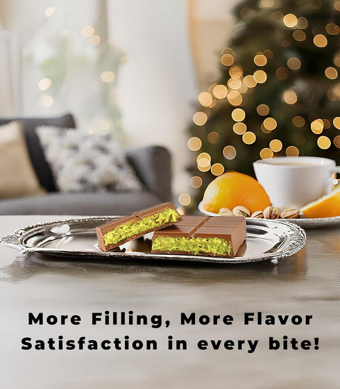 3.17 oz (90gr), UniqBite Dubai Chocolate Bar Pistachio, Crunchy Loaded Knafeh Chocolate Bar with Pistachio Cream